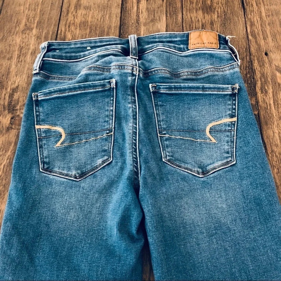 AE Next Level Hi Rise Jeggings Jean Medium Wash 2S - Picture 4 of 8